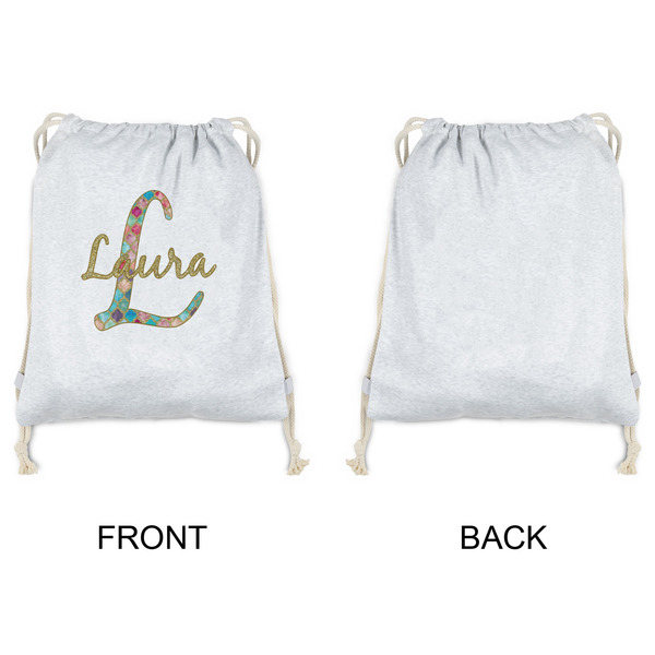 Glitter Moroccan Watercolor Drawstring Backpacks - Sweatshirt Fleece - Single Sided - APPROVAL