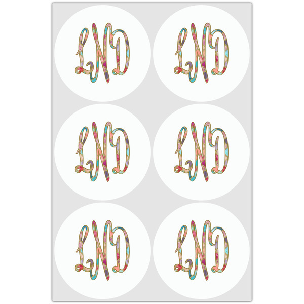 Glitter Moroccan Watercolor Drink Topper - Large - Set of 6