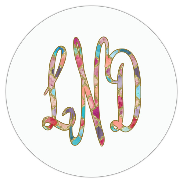 Glitter Moroccan Watercolor Drink Topper - XLarge - Single