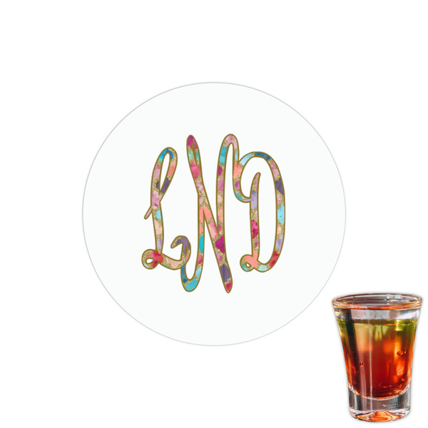 Custom Glitter Moroccan Watercolor Printed Drink Topper - 1.5"