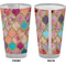 Glitter Moroccan Watercolor Pint Glass - Full Color - Front & Back Views