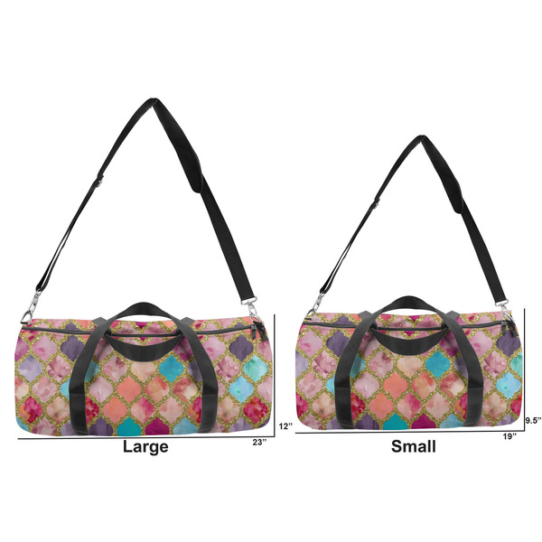 Glitter Moroccan Watercolor Duffle Bag Small and Large