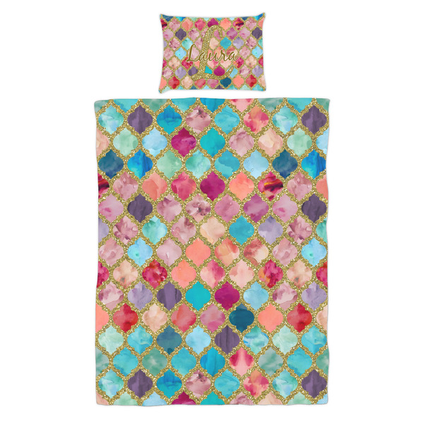 Glitter Moroccan Watercolor Duvet Cover Set - Twin - Alt Approval