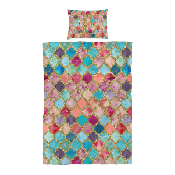 Glitter Moroccan Watercolor Duvet Cover Set - Twin XL - Alt Approval