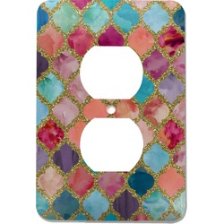 Glitter Moroccan Watercolor Electric Outlet Plate