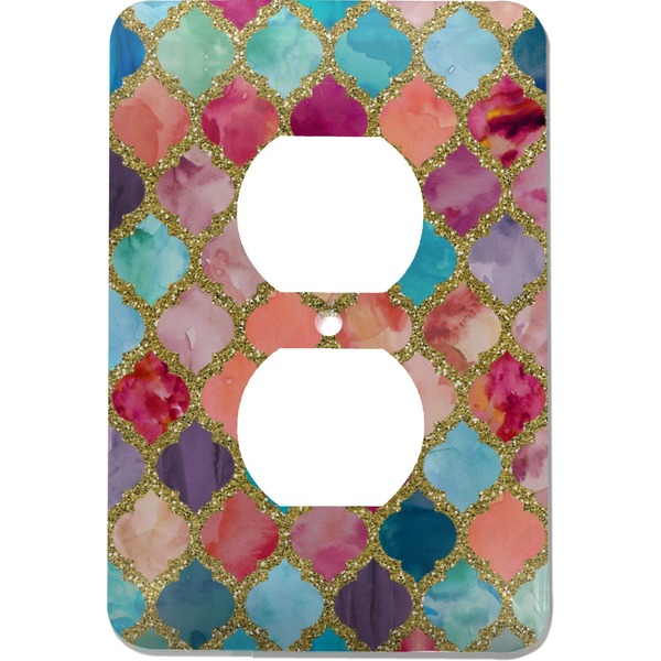 Custom Glitter Moroccan Watercolor Electric Outlet Plate