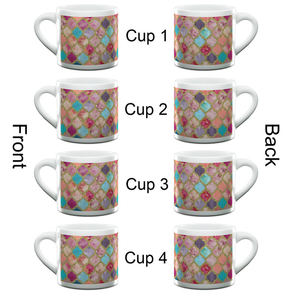 Glitter Moroccan Watercolor Espresso Cup - 6oz (Double Shot Set of 4) APPROVAL