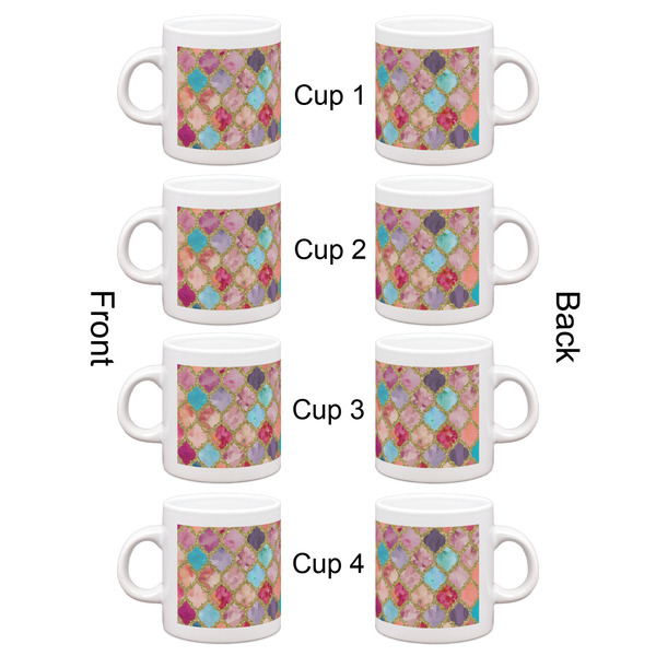 Glitter Moroccan Watercolor Espresso Cup Set of 4 - Apvl