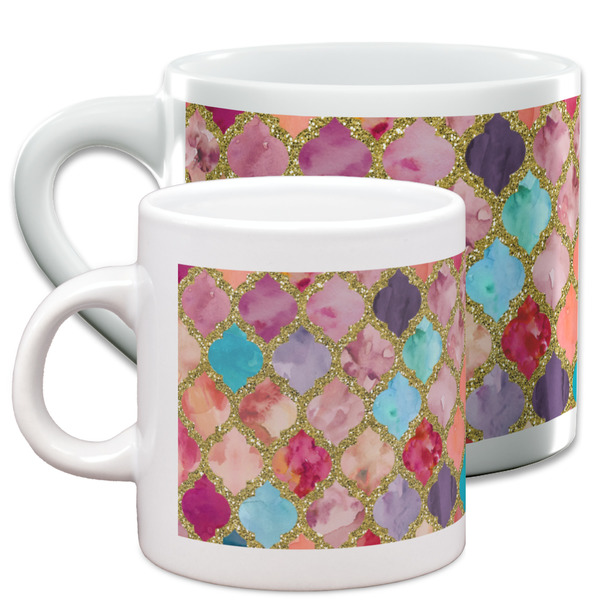 Glitter Moroccan Watercolor Espresso Mugs - Main Parent