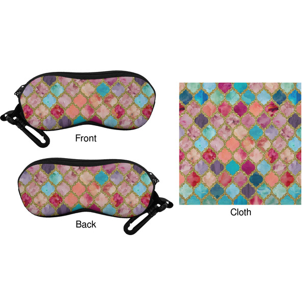 Glitter Moroccan Watercolor Eyeglass Case & Cloth (Approval)
