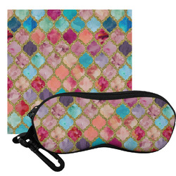 Glitter Moroccan Watercolor Eyeglass Case & Cloth