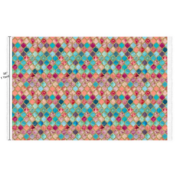 Glitter Moroccan Watercolor Fabric Full Yard