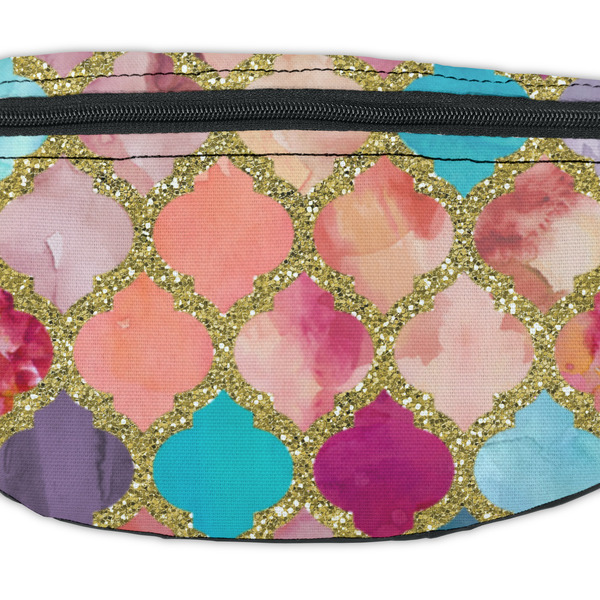 Glitter Moroccan Watercolor Fanny Pack - Closeup