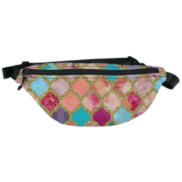 Custom Glitter Moroccan Watercolor Fanny Pack - Classic Style