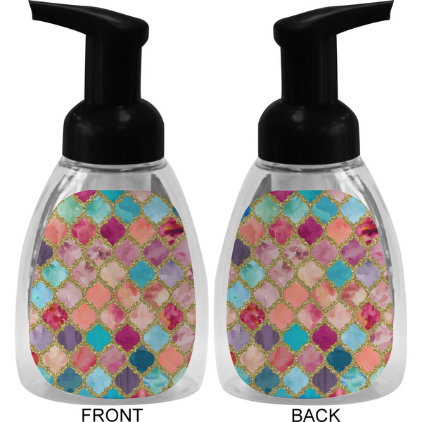 Glitter Moroccan Watercolor Foam Soap Bottle (Front & Back)