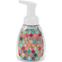 Glitter Moroccan Watercolor Foam Soap Bottle - White