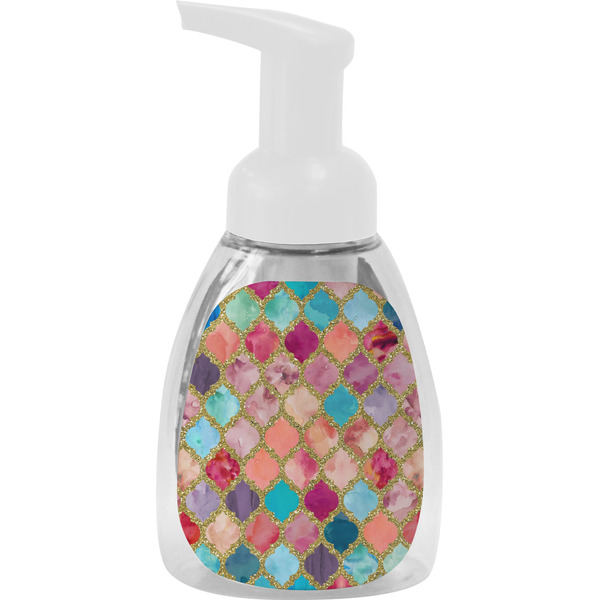 Custom Glitter Moroccan Watercolor Foam Soap Bottle