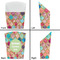 Glitter Moroccan Watercolor French Fry Favor Box - Front & Back View