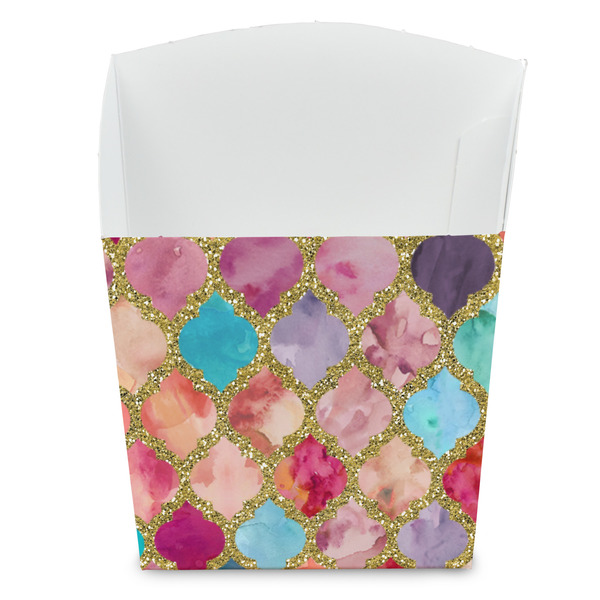 Custom Glitter Moroccan Watercolor French Fry Favor Boxes