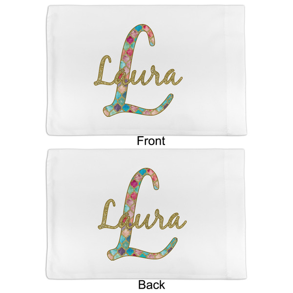 Glitter Moroccan Watercolor Full Pillow Case - APPROVAL (partial print)