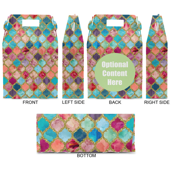 Glitter Moroccan Watercolor Gable Favor Box - Approval