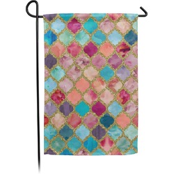 Glitter Moroccan Watercolor Small Garden Flag - Double Sided