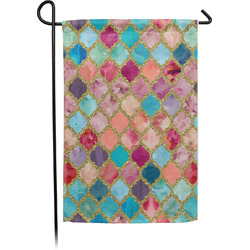 Glitter Moroccan Watercolor Garden Flag