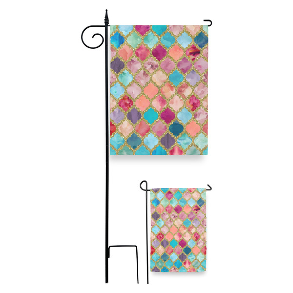 Glitter Moroccan Watercolor Garden Flag - PARENT/MAIN