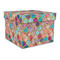 Glitter Moroccan Watercolor Gift Boxes with Lid - Canvas Wrapped - Large - Front/Main