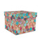 Glitter Moroccan Watercolor Gift Box with Lid - Canvas Wrapped - Medium