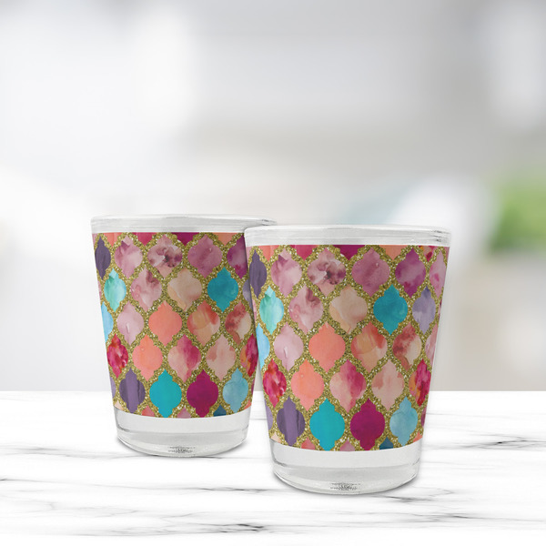 Glitter Moroccan Watercolor Glass Shot Glass - Standard - LIFESTYLE