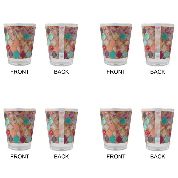 Glitter Moroccan Watercolor Glass Shot Glass - Standard - Set of 4 - APPROVAL