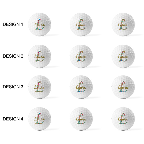 Glitter Moroccan Watercolor Golf Balls - Titleist - Set of 12 - APPROVAL