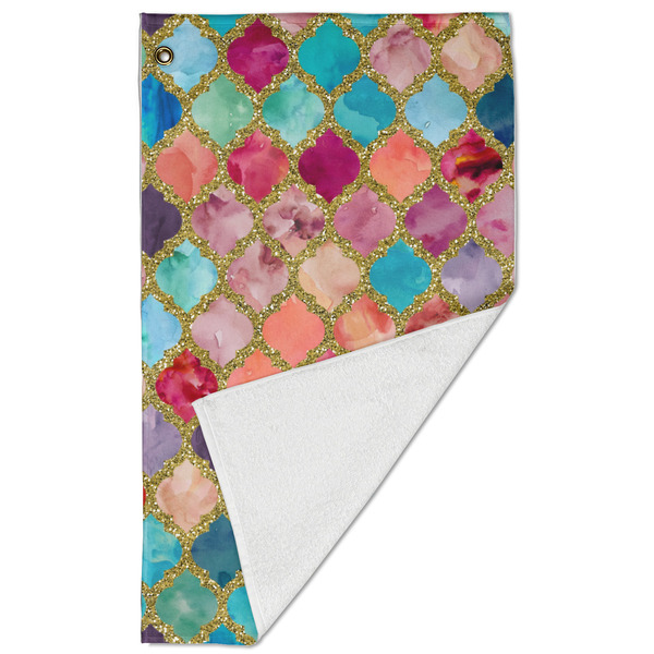 Glitter Moroccan Watercolor Golf Towel - Folded (Large)