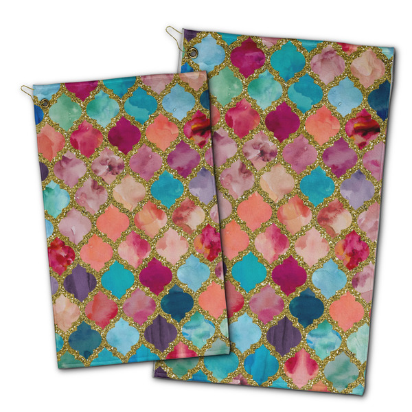 Glitter Moroccan Watercolor Golf Towel - PARENT (small and large)