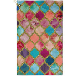 Glitter Moroccan Watercolor Golf Towel - Poly-Cotton Blend - Small
