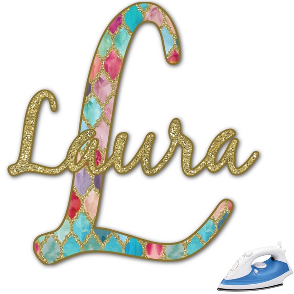 Custom Glitter Moroccan Watercolor Graphic Iron On Transfer