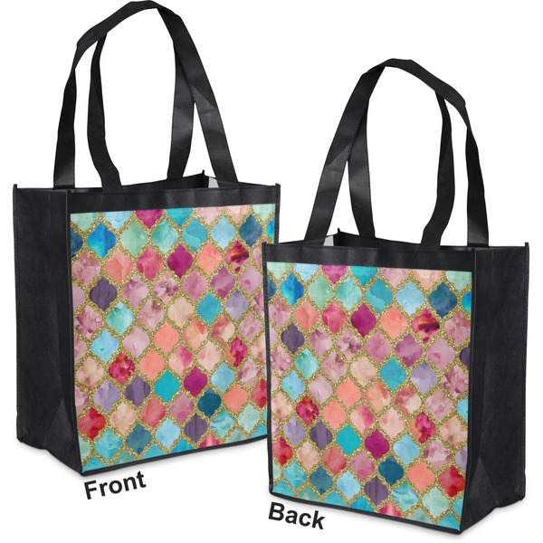 Glitter Moroccan Watercolor Grocery Bag - Apvl