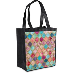 Glitter Moroccan Watercolor Grocery Bag