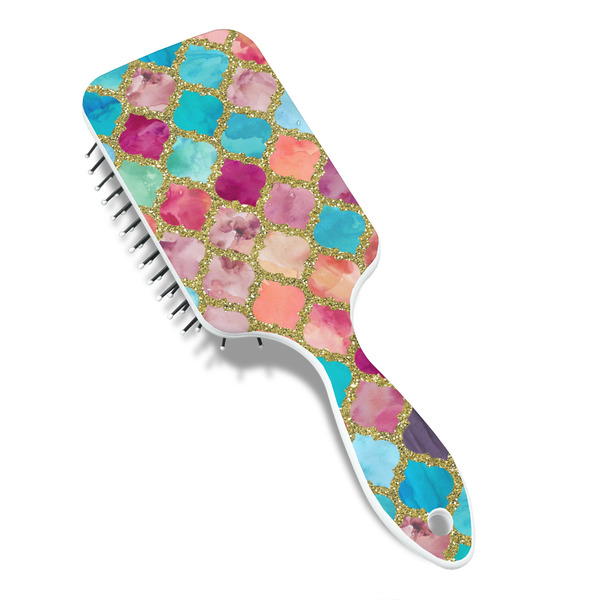 Glitter Moroccan Watercolor Hair Brush - Angle View