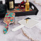 Glitter Moroccan Watercolor Hair Brush - With Hand Mirror