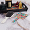 Glitter Moroccan Watercolor Hand Mirror - With Hair Brush