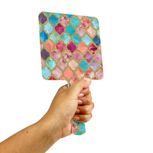 Glitter Moroccan Watercolor Hand Mirrors - Alt View