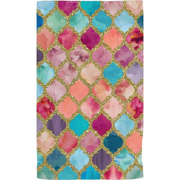 Glitter Moroccan Watercolor Hand Towel (Personalized) Full