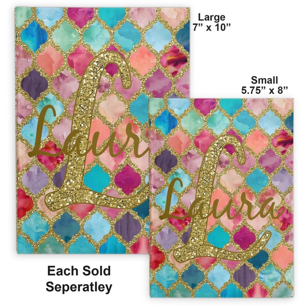 Glitter Moroccan Watercolor Hard Cover Journal - Compare