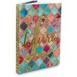 Glitter Moroccan Watercolor Hardbound Journal - 7.25" x 10"
