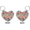 Glitter Moroccan Watercolor Heart Keychain (Front + Back)