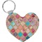 Glitter Moroccan Watercolor Heart Keychain (Personalized)
