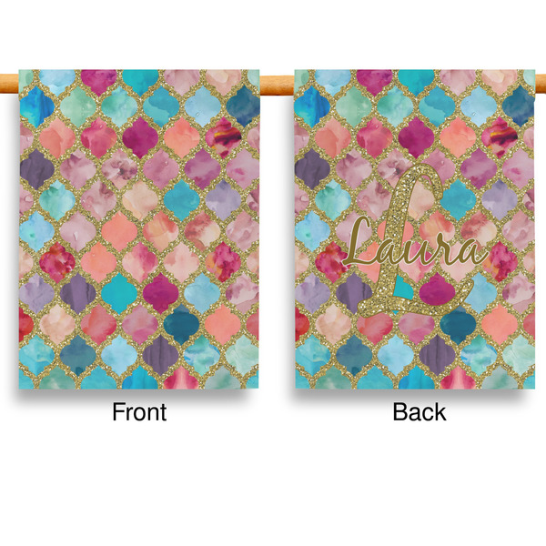 Glitter Moroccan Watercolor House Flags - Double Sided - APPROVAL