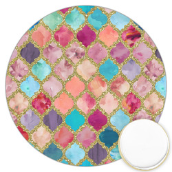 Glitter Moroccan Watercolor Printed Cookie Topper - 3.25"